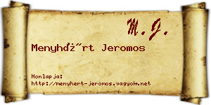 Menyhért Jeromos névjegykártya